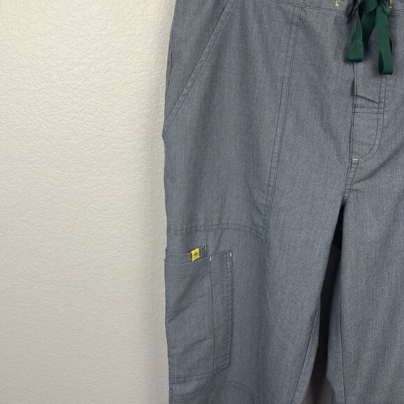 Figs Cairo Straight Leg Graphite Gray Cargo Pants Elastic/Tie Waist Scrubs S - Picture 3 of 11